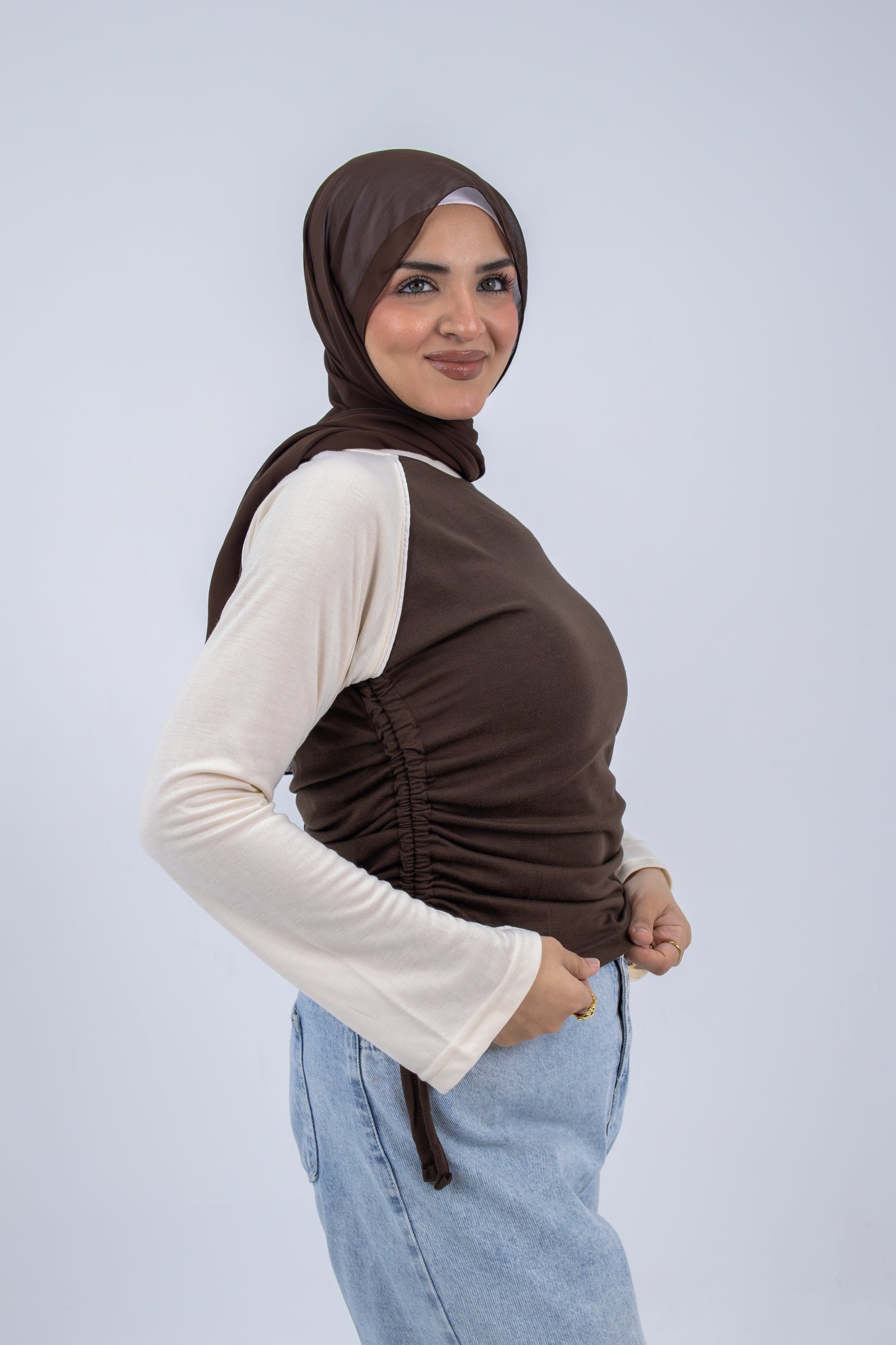 long sleeve brown basic