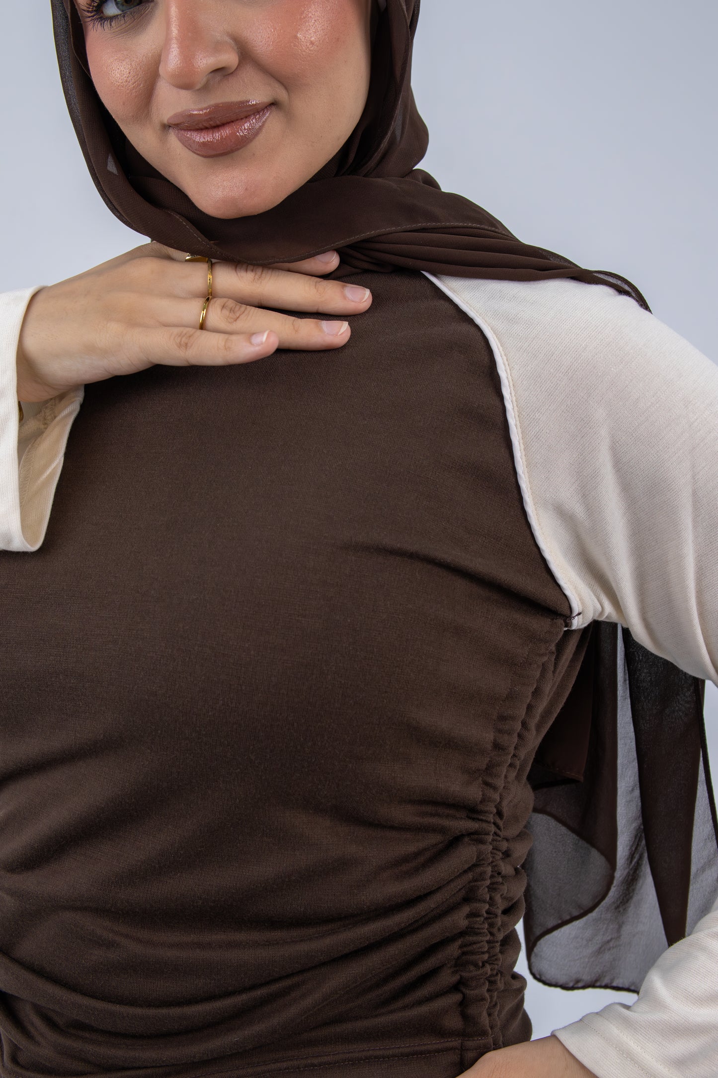 long sleeve brown basic