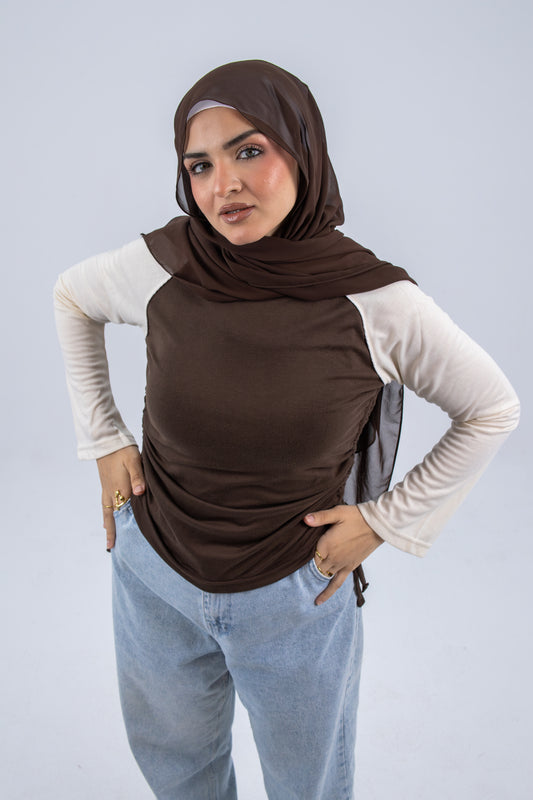 long sleeve brown basic